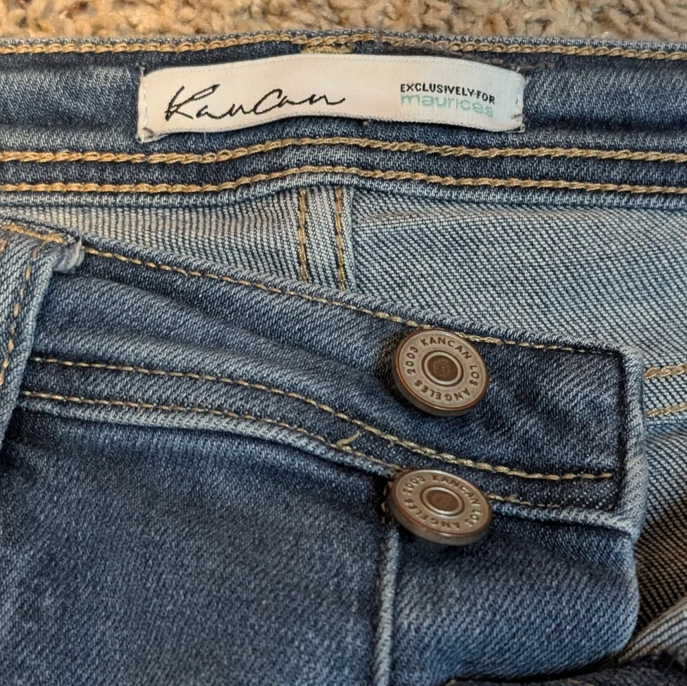 KanCan™ Mom High Rise Jeans Button Fly Shimmer Black SZ 29